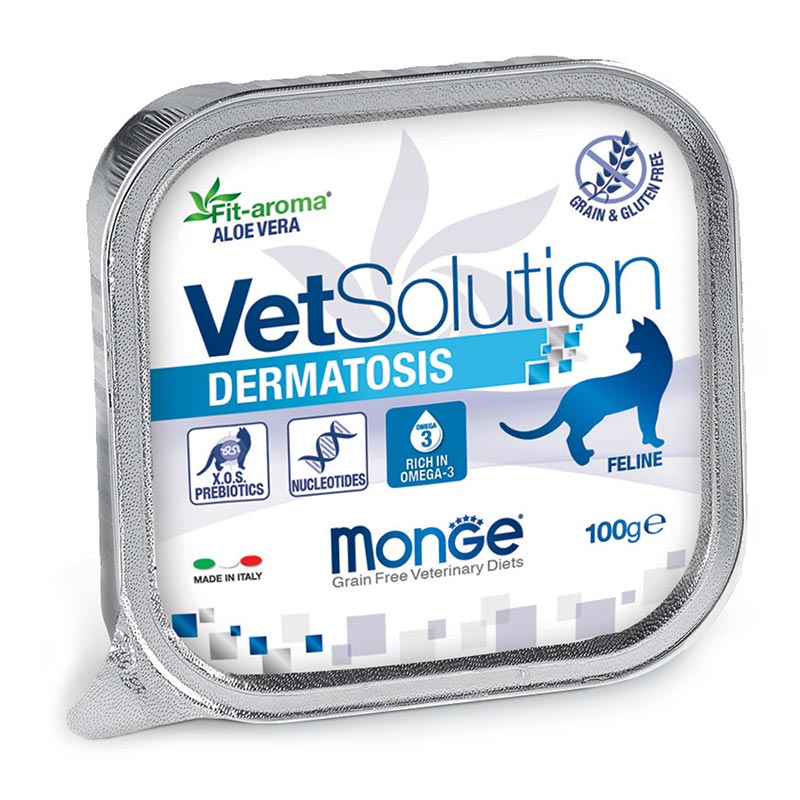 Консервы Monge VetSolution Dermatosis Cat влажная диета для кошек с заболеваниями кожи, 100 гр в Зоомагазин "Природа"