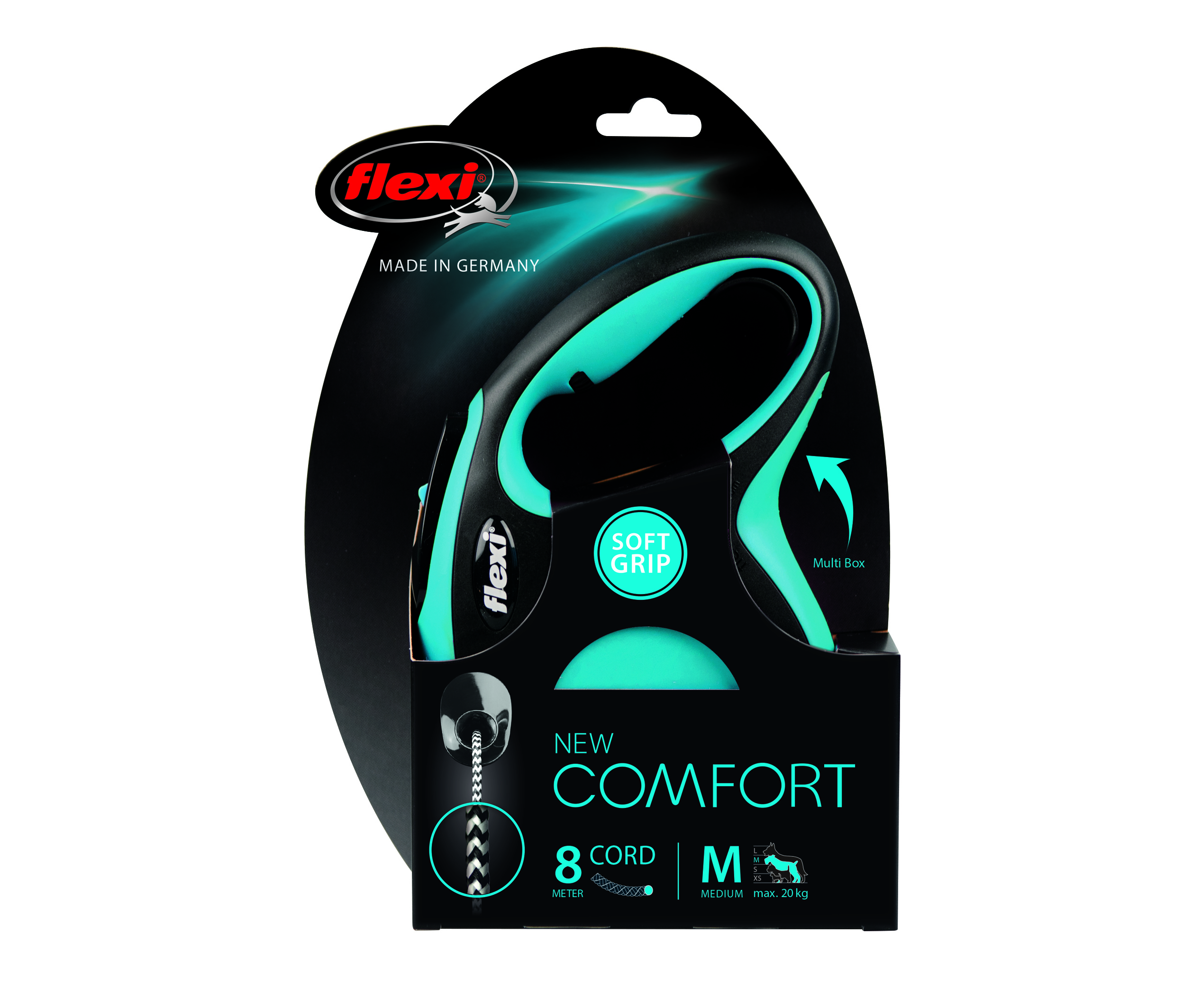 Рулетка Flexi New Comfort M трос 8 м. синяя, шт в Зоомагазин "Природа"