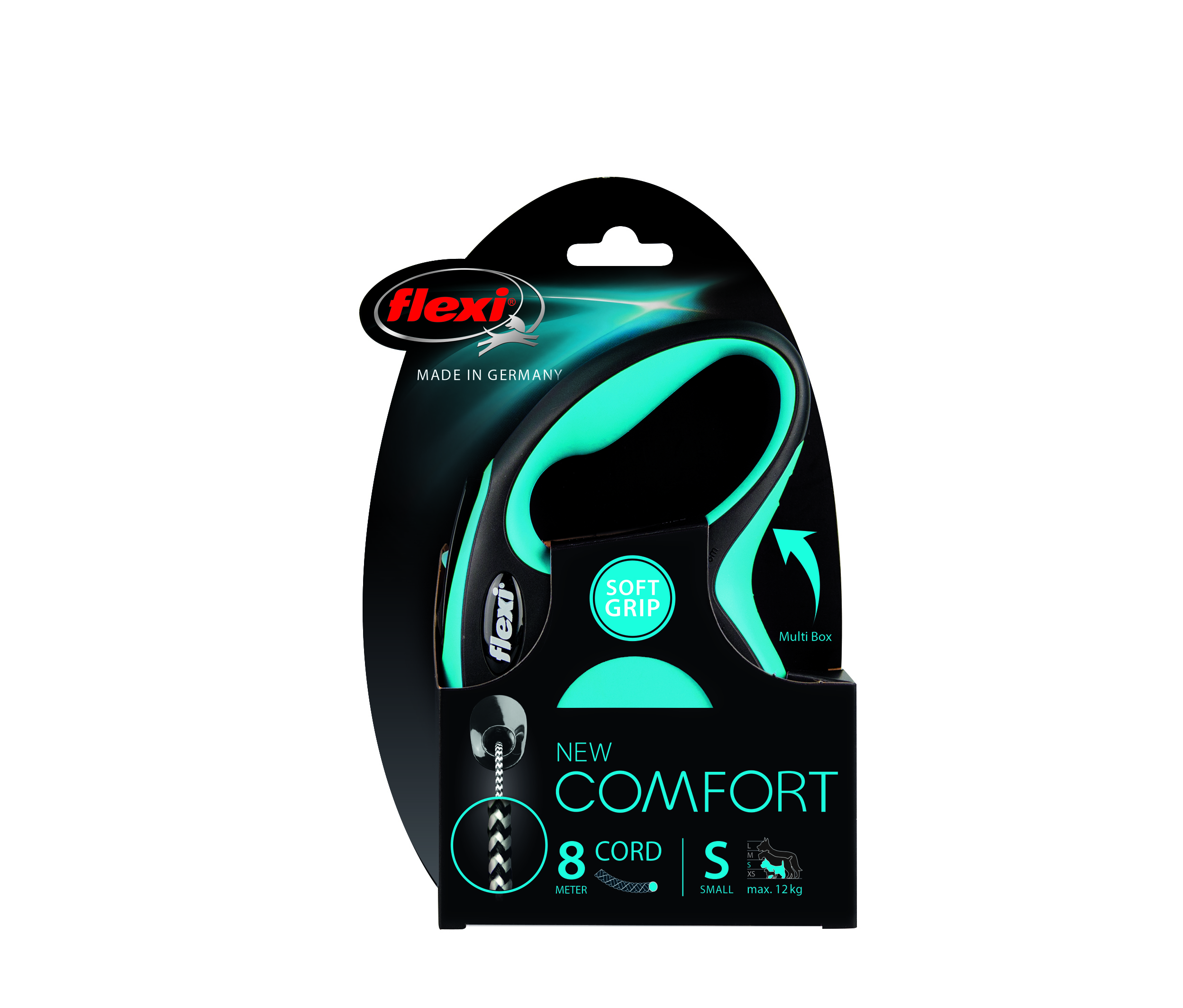 Поводок-рулетка ФлексиNew Comfort S трос 8m синяя в Зоомагазин "Природа"