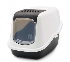 Туалет-домик "SAVIC" "Nestor" для кошек, 56х39х38,5см,белый/черный, пластик в Зоомагазин "Природа"