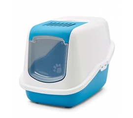 Туалет-домик "SAVIC" "Nestor" для кошек, 56 x 39 x 38.5 см, белый/синий, пластик в Зоомагазин "Природа"