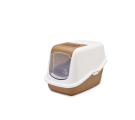 Туалет-домик "SAVIC" "Nestor" для кошек, 56 x 39 x 38.5 см, белый/коричневый, пластик в Зоомагазин "Природа"