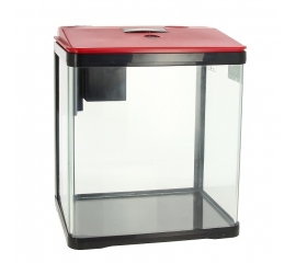 Аквариум PRIME, 7литров,  красно-черный, с LED светильником и фильтром в Зоомагазин "Природа"