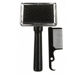 <bdi>2353 Мягкая щетка-пуходерка + гребешок TRIXIE для ухода за шерстью, с деревянной ручкой</bdi> в Зоомагазин "Природа"