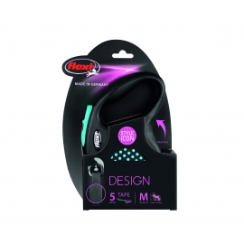 Рулетка-поводок Флекси DESIGN M трос 5m голубая в Зоомагазин "Природа"