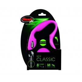 Рулетка-поводок Флекси New Classic S трос 8m розовая в Зоомагазин "Природа"