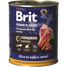 Брит NEW Консервы д/собак Brit Premium BY NATURE Говядина и печень, 850г (40216) в Зоомагазин "Природа"