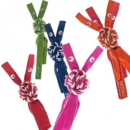 Rogz  игрушка д/с канатная с пищалкой Cowboyz оранжевая  узел 4,9 см, длина 25см в Зоомагазин "Природа"