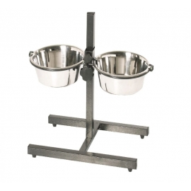 Стойка регулируемая с металлическими мисками 4,10л в Зоомагазин "Природа"