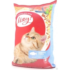 Корм Мяу! для взрослых кошек, рыбный, 11 кг в Зоомагазин "Природа"