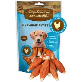 Куриные рулетики "Деревенские лакомства"  для щенков, 90г. в Зоомагазин "Природа"