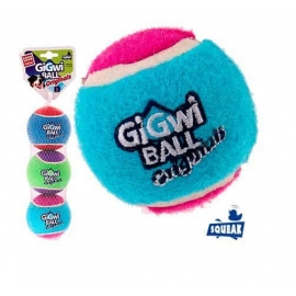 Игрушка "GiGwi" для собак "Теннисный мяч", три мяча с пищалкой, большие, теннисный фетр, диам 8 см. в Зоомагазин "Природа"