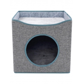 Домик "TRIXIE",  "Kaya", с когтеточкой, 39*38*39 см, серый в Зоомагазин "Природа"