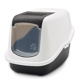 Туалет-домик "SAVIC" "Nestor" для кошек, 56х39х38,5см,белый/черный, пластик в Зоомагазин "Природа"