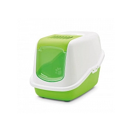 Туалет-домик "SAVIC" "Nestor" для кошек, 56 x 39 x 38.5 см, белый/зеленый, пластик в Зоомагазин "Природа"