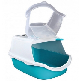 Туалет "TRIXIE" для кошек " Vico ", со съемной крышей и дверью, аквамарин-белый, 40х40х56 см в Зоомагазин "Природа"