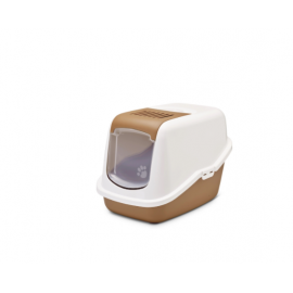 Туалет-домик "SAVIC" "Nestor" для кошек, 56 x 39 x 38.5 см, белый/коричневый, пластик в Зоомагазин "Природа"