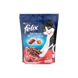 Корм сухой Felix  Двойная вкуснятина для взрослых кошек, с мясом, 750 гр в Зоомагазин "Природа"