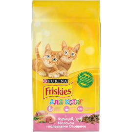 Корм сухой Friskies для котят до 12 месяцев, с курицей молоком и полезными овощами, 400г в Зоомагазин "Природа"