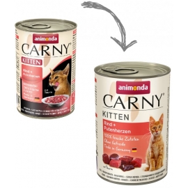 Влажный корм Карни для котят говядина, сердце индейки, 400г в Зоомагазин "Природа"