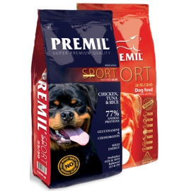 Полнорационный корм Premil SuperPremium Super Sport для взрослых очень активных собак и рабочих соба в Зоомагазин "Природа"