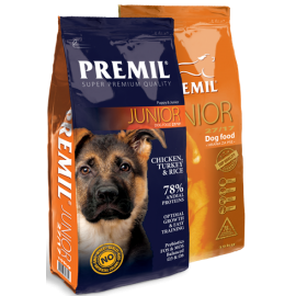 Полнорационный корм Premil SuperPremium Junior для щенков и юниоров с индейкой, тунцом и рисом, 15 к в Зоомагазин "Природа"