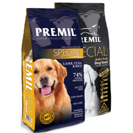 Корм гипоаллергенны Premil SuperPremium Special для взрослых собак всех пород с  ягненком и тунцом, в Зоомагазин "Природа"