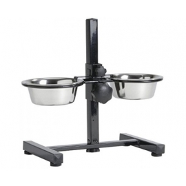 Стойка с мисками для собак 28см, черная в Зоомагазин "Природа"