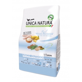 Корм Unica Natura Outdoor для кошек,треска,рис,банан, 350гр в Зоомагазин "Природа"