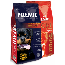 Полнорационный корм Premil SuperPremium Super Sport для взрослых очень активных собак и рабочих соба в Зоомагазин "Природа"