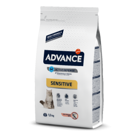 Сухой корм Advance для кошек с чувствительным пищеварением, лосось и рис, 10кг в Зоомагазин "Природа"
