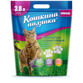 Наполнитель силикагелевый "Кошкина Полянка" с ароматом лаванды, 7,6л в Зоомагазин "Природа"