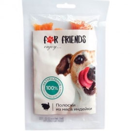 Лакомство для собак «For Friends» Полоски из мяса индейки, 50 гр., Китай в Зоомагазин "Природа"