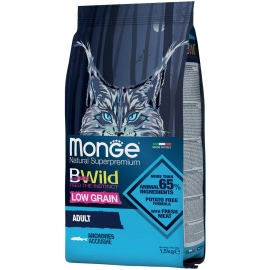 Низкозерновой корм Monge Superpremium Cat Bwild Adult Anchovies сбалансированный рацион с анчоусами в Зоомагазин "Природа"