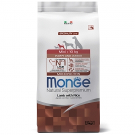 Корм Monge Dog  Mini Puppy Lamb&Rice для щенков  мини пород с ягненком и рисом, 800гр в Зоомагазин "Природа"