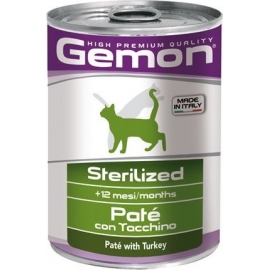 Консервированный корм Gemon Cat Adult STERILISED Pate Turkey для стерилизованных кошек (паштет,индей в Зоомагазин "Природа"