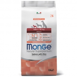 Корм Monge Dog  Mini Adult Salmon&Rice для взрослых собак мелких пород с лососем и рисом, 800 гр в Зоомагазин "Природа"