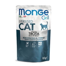Monge Cat Grill Pouch Sterilised Trout для котов с кусочками форели в желе,(пауч 85гр) в Зоомагазин "Природа"