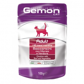 Консервированный корм Gemon Pouch Cat Adult Beef/Veg для кошек (пауч) говядина/овощи, 100 гр в Зоомагазин "Природа"