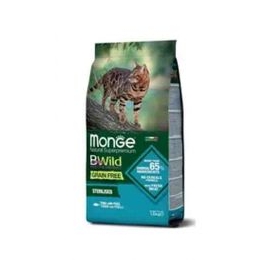Корм беззерновой Monge Superpremium Cat Bwild Buffalo для стерилизованных кошек, с тунцом, 1,5кг в Зоомагазин "Природа"