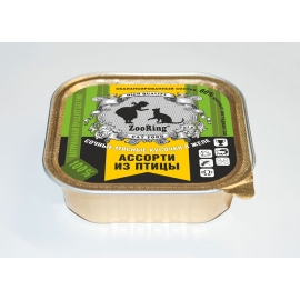 Консервы ZooRing для кошек кусочки в желе Ассорти из птицы, 100 г в Зоомагазин "Природа"