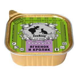 Консервы ZooRing для кошек паштет Ягненок и кролик, 100 г в Зоомагазин "Природа"
