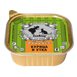 Консервы ZooRing для кошек паштет Курица и утка, 100 г в Зоомагазин "Природа"