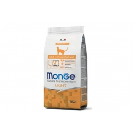 Корм Monge Cat Light TACCHINO для кошек низкокаллорийный с индейкой, 1,5кг в Зоомагазин "Природа"