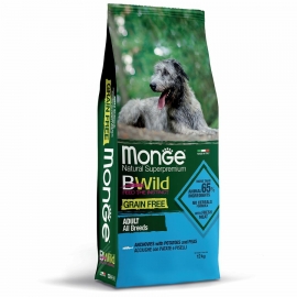 Корм беззерновой Monge Dog  BWILD GRAIN FREE ANCHOVIES/POT для собак всех пород с анчоусом  и картоф в Зоомагазин "Природа"
