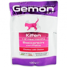 Консервированный корм Gemon Pouch Cat Kitten Chicken для котят(пауч) с курицей, 100 гр в Зоомагазин "Природа"