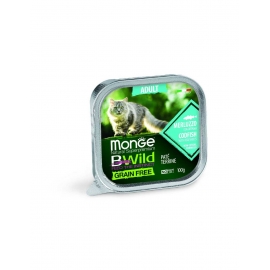 Консервированный корм Monge Cat BWild Codfish/Vegetables для котов с хеком и овощами (алюм. лоток 10 в Зоомагазин "Природа"
