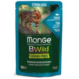 Консервированный корм Monge Cat BWild Sterilised Tuna/Vegetables для котов с тунцом и овощами, (пауч в Зоомагазин "Природа"