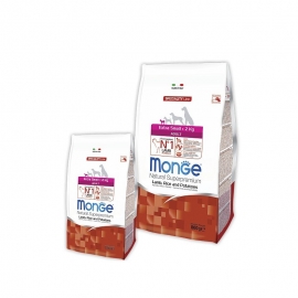 Корм Monge Dog EXTRA SMALL Adult Lamb&Rice для взрослых собак весом до 2 кг c ягненком, рисом, карто в Зоомагазин "Природа"