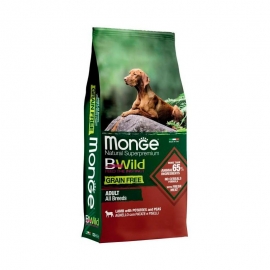 Корм беззерновой Monge Dog BWILD GRAIN FREE Adult LAMB  для взрослых собак всех пород с ягненком, 15 в Зоомагазин "Природа"